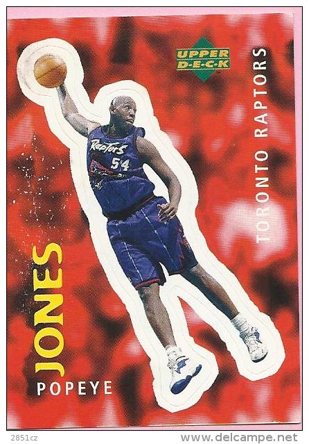 Sticker - UPPER DECK, 1997. - Basket / Basketball, No 313 - Popeye Jones, Toronto Raptors - Sonstige & Ohne Zuordnung