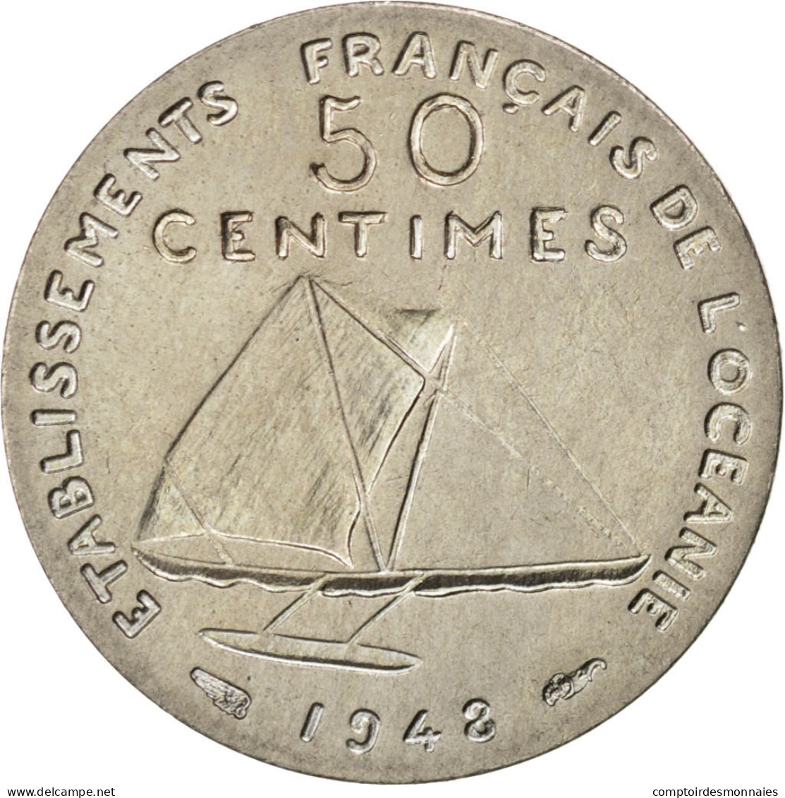 Monnaie, FRENCH OCEANIA, 50 Centimes, 1948, SUP, Bronze-Nickel, KM:E1 - Other - Oceania