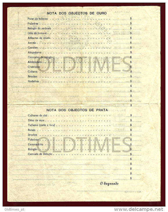 PORTUGAL - LISBOA - SOCIEDADE PORTUGUESA DE SEGUROS - SEGURO SOBRE MOBILIA - 1920 OLD INVOICE - Portugal