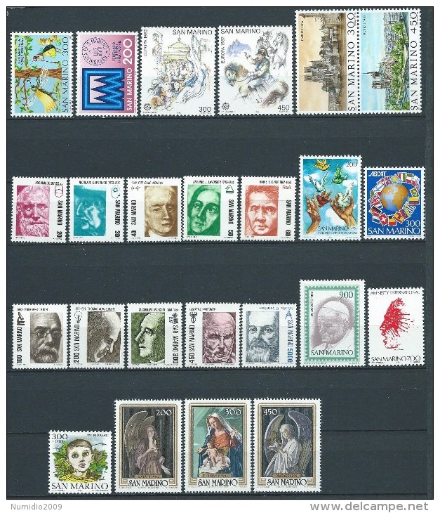 1982 SAN MARINO ANNATA 24 VALORI MNH ** - ED - Full Years