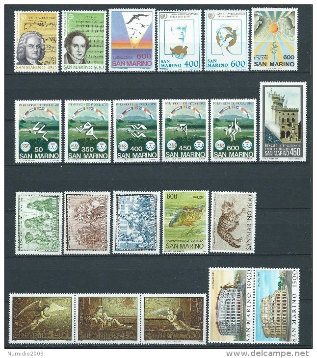 1985 SAN MARINO ANNATA 22 VALORI MNH ** - ED - Full Years