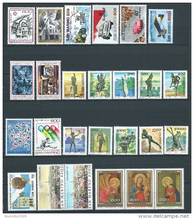 1987 SAN MARINO ANNATA 26 VALORI MNH ** - ED - Full Years