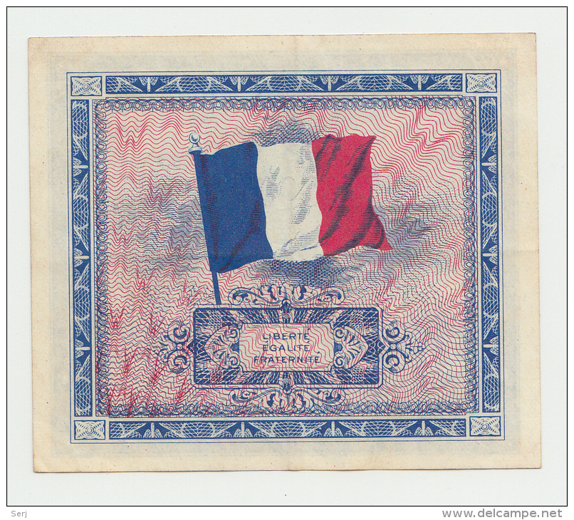 France 2 Francs 1944 XF+ CRISP Banknote P 114a 114 A - 1944 Flagge/Frankreich