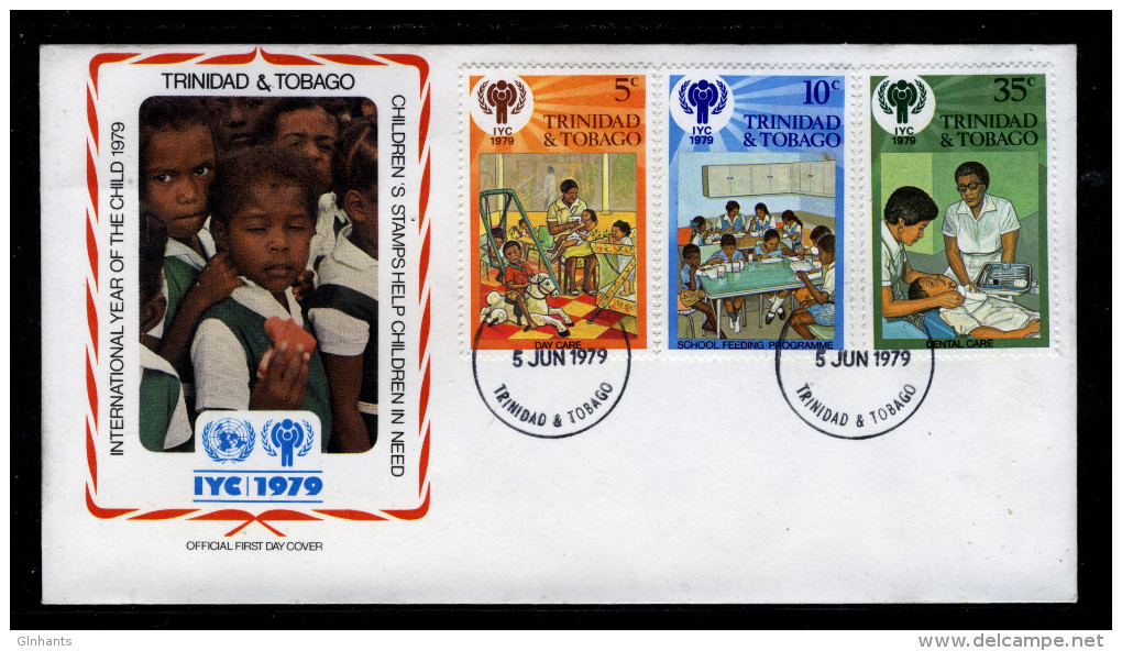 TRINIDAD & TOBAGO - 1979 INTERNATIONAL YEAR OF THE CHILD IYC OFFICIAL LOW VALUES FIRST DAY OF ISSUE FDC SG 532-534 - Trinidad & Tobago (1962-...)