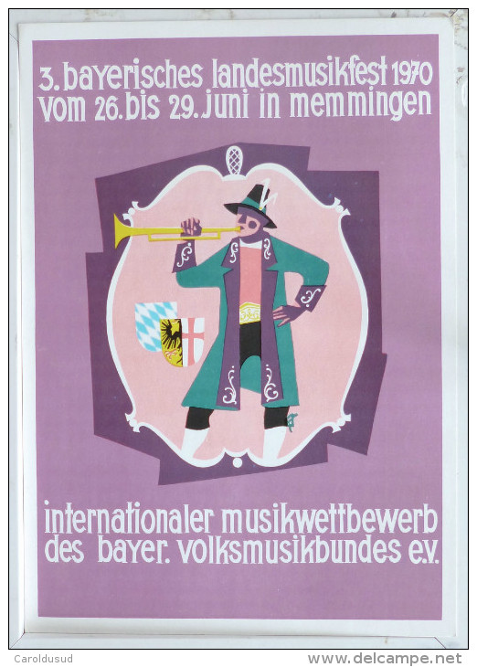 CPA Memmingen Publicité BAYERISCHES LANDESMUSIKFEST 26 29 Juni 1970 Internationaler Musikwettbewerb Volksmusikbunder - Memmingen