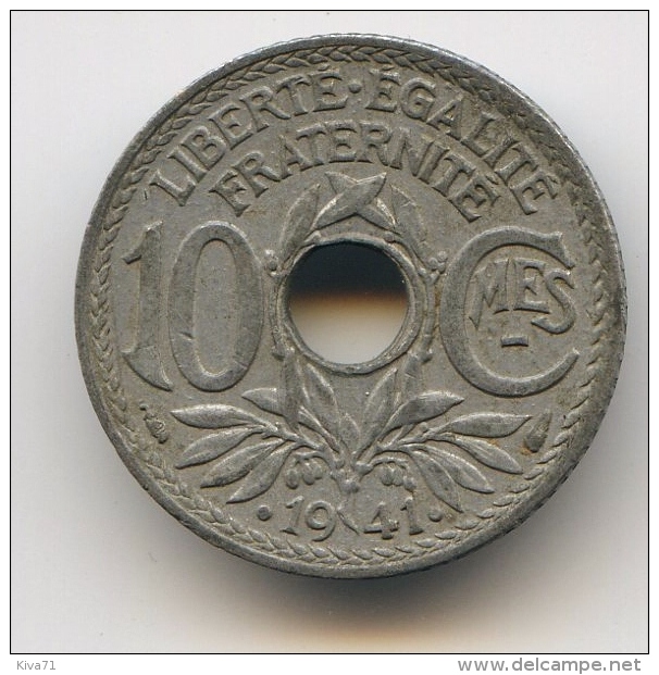 10 Centimes Zinc  " Lindauer"  .1941. Cnes Souligné SUP - 10 Centimes