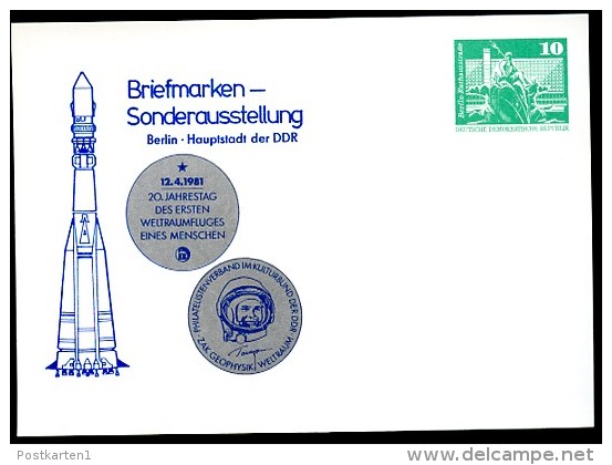 YURI GAGARIN Berlin 1981 East German Private Postal Card PP16 D2/008a  NGK 4,00 € - Otros & Sin Clasificación