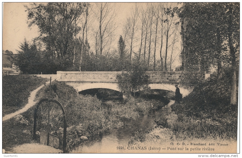 ( CPA 38 )  CHANAS  /  Pont Sur La Petite Rivière  - - Chanas