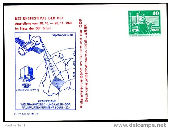 SPACE RESEARCH SOYUZ-22 Erfurt 1976 East German STO Postal Card PP16 D2/023b NGK 3,00 € - Otros & Sin Clasificación