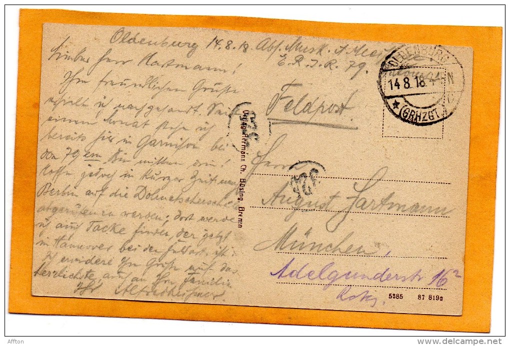 Oldenburg Roonstrasse 1910 Postcard - Oldenburg