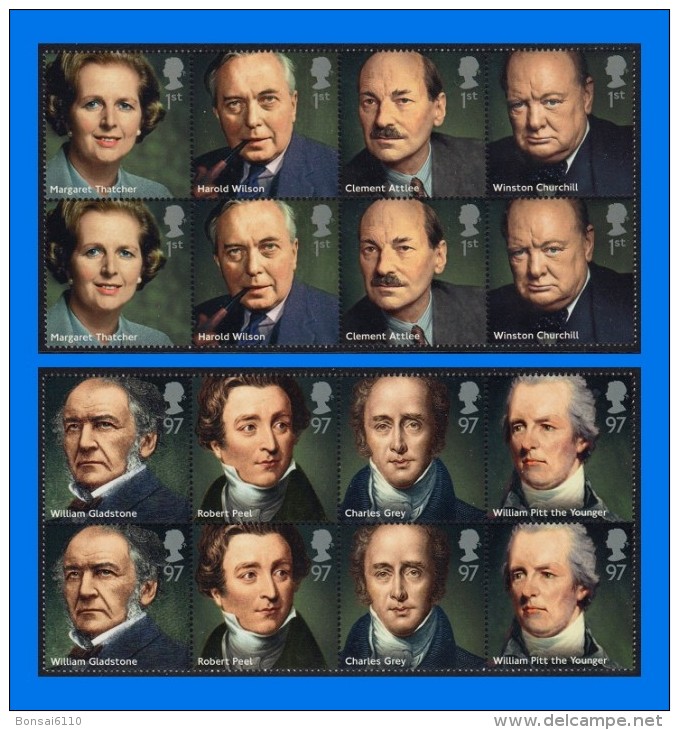 GB 2014-0047, Prime Ministers, Pair Set (8V) MNH - Nuovi