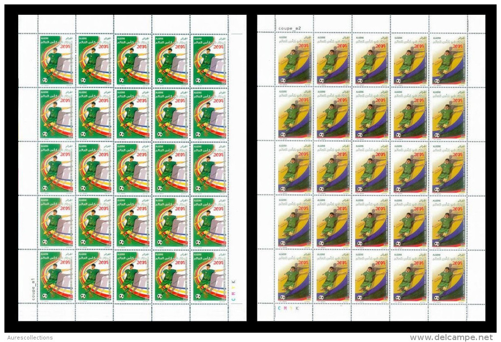 Algérie Algeria 2 X FULL SHEETS+ FDC + OFFICAL DOCUMENT Off Soccer World Cup Coupe Monde Football Brasil Brazil 2014 MNH - 2014 – Brazilië