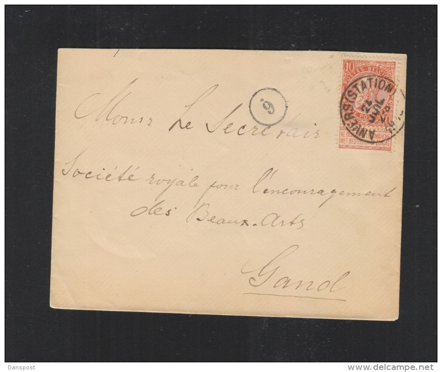 Lettre 1895 Anvers Station Pour Gand - 1883 Leopold II