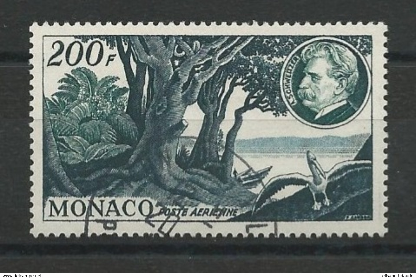 MONACO -  1955 - YVERT AERIEN N°59 - OBLITERE - COTE = 44 EUR. - - Usati