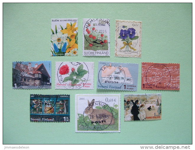 Finland 2003/05 Flowers Fruits Houses Rose Music Rabbit - Used Stamps