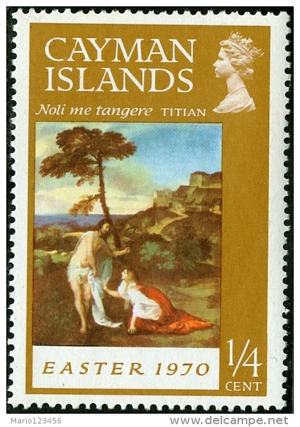 ISOLE CAYMAN, CAYMAN ISLANDS, ARTE, DIPINTI, TIZIANO, 1970, FRANCOBOLLO NUOVO (MNH**), Scott 254 - Cayman Islands