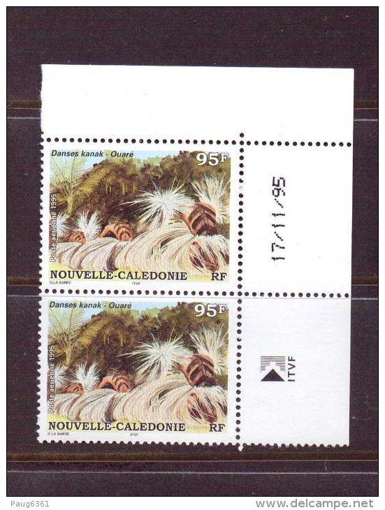 NOUVELLE-CALEDONIE 1995 DANSES KANAK PAIRE AVEC DATE  YVERT N°A329  NEUF MNH** - Neufs