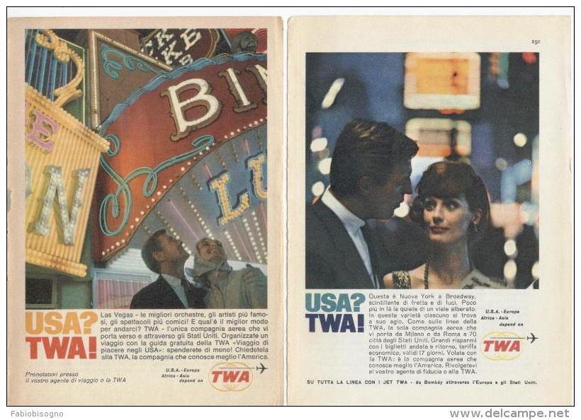 1963 - TWA -    4 Pagine Pubblicità  Cm.13 X 18 - Publicités