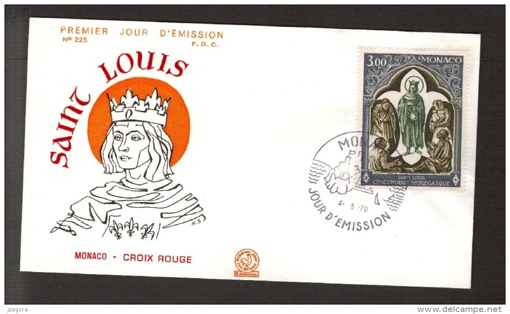 RELIGION HOLY MEN ST.LOUIS KING ROI KÖNIG LUIS IX LUDVIG IX MONACO 1970 Mi 972  FDC  Saint Louis - Theologen