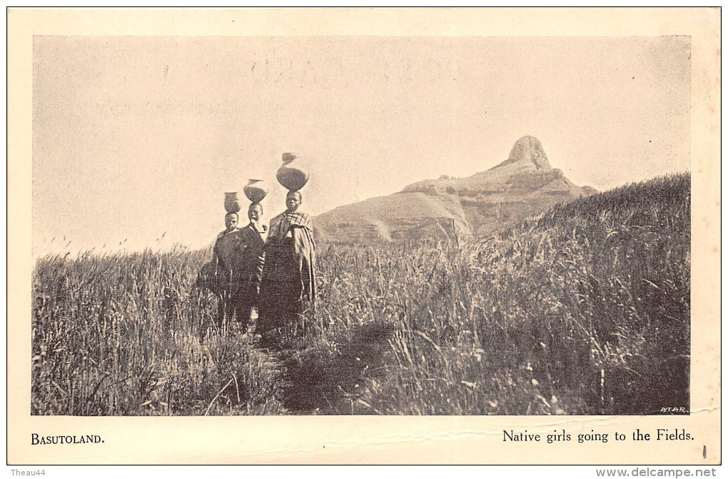 ¤¤  -  LESOTHO   -  BASUTOLAND  -  Native Girls Going To The Fields - Lesotho