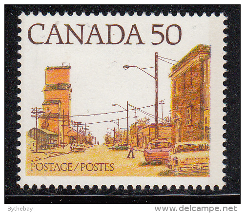 Canada MNH Scott #723 50c Prairie Street Scene Variety: Cat On Hot Tin Roof (top Of High Left Building) - Abarten Und Kuriositäten