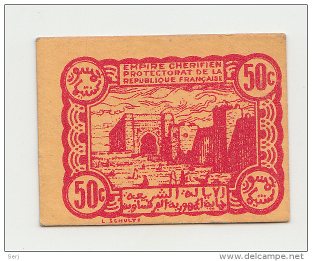 MOROCCO 50 CENTIMES 1944 AUNC- P 41 - Maroc