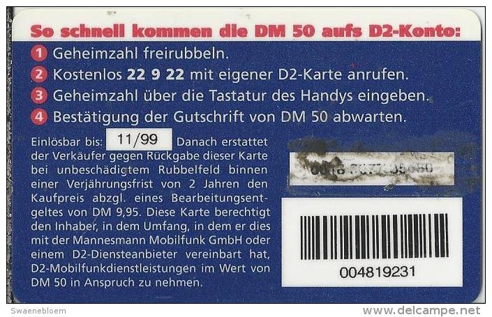 Telefonkarte.- Duitsland. D2-CallNow - 50 DM. - D2 Privat  2 Scans - [2] Mobile Phones, Refills And Prepaid Cards