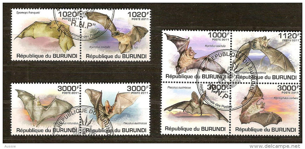 Burundi 2011 OCBn° 1262-69 (°) Used Cote 30 Euro Faune  Vleermuizen Chauves-souris - Used Stamps