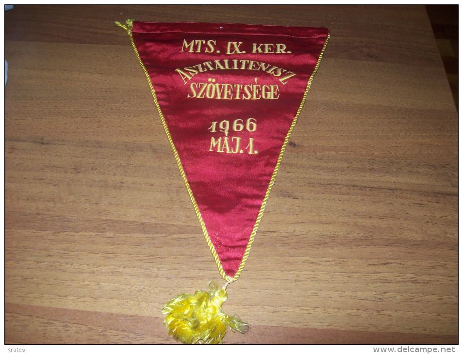 Sports Flags, Table Tennis, Hungarian Table Tennis Association 1966 - Tenis De Mesa