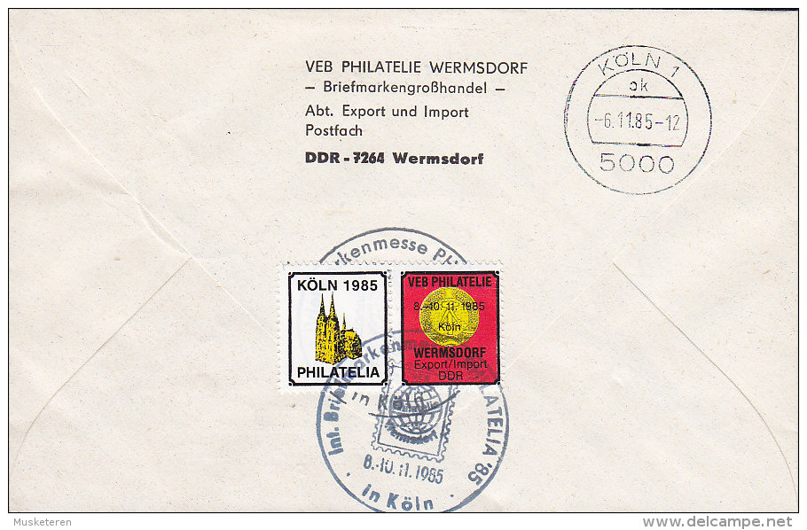 Germany DDR Postal Stationery Ganzsache Einschreiben & Eilsendung EXPRESS Labels WERMSDORF 1985 Philatelia Hamburg '85 - Enveloppes - Oblitérées