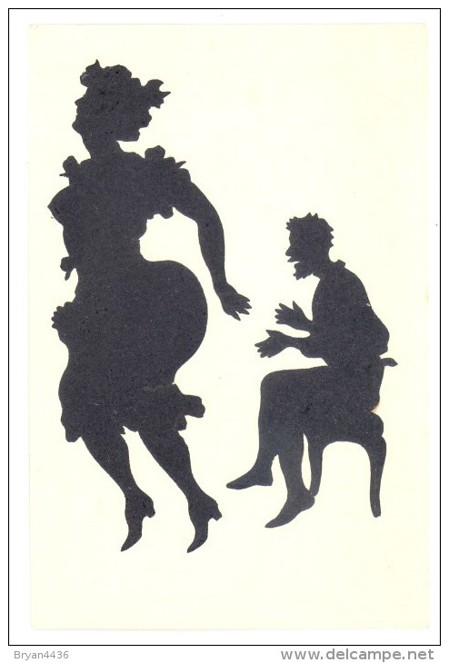 Carte Silhouette^par Lambert -Paris - ** Couple En Silhouette Intégrale ** - Cpa En Bon état- Voir 2 Scans. - Silhouettes