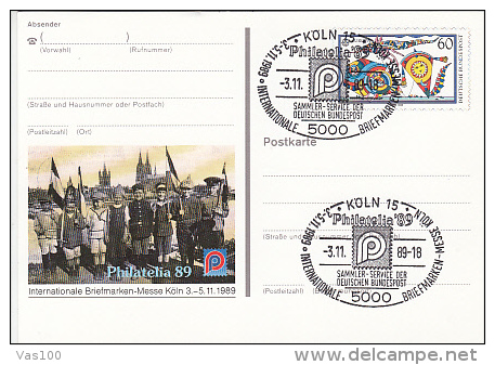 KOLN PHILATELIC EXHIBITION, PC STATIONERY, ENTIER POSTAUX, 1989, GERMANY - Illustrated Postcards - Used