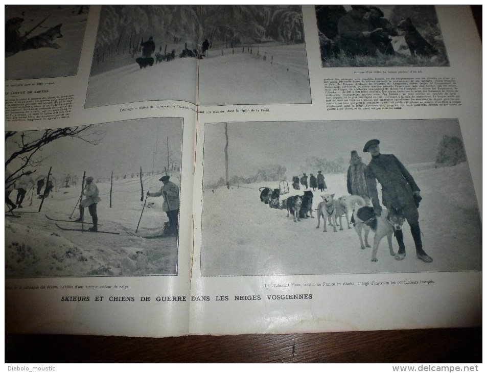 1916  Distribution De Pipes Aux Nouveaux;CHIENS De GUERRE;Hiver Des Tranchées;Nos MARINS; 4 Chromos De Flammeng..etc - L'Illustration