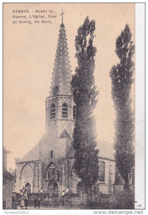 STADEN : Avant La Guerre - L'église - Staden