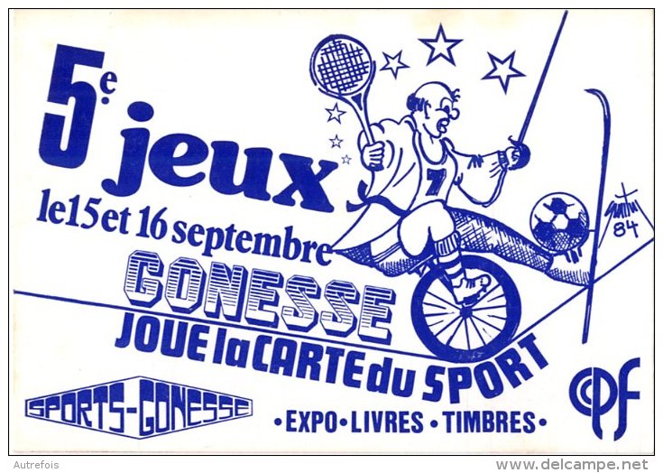 GONESSE  -  5 EME JEUX  -   ILLUSTRATION DE E. QUENTIN  -  1984 - Quentin