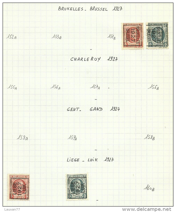 Belgique Lot Préoblitérés - Rolstempels 1920-29