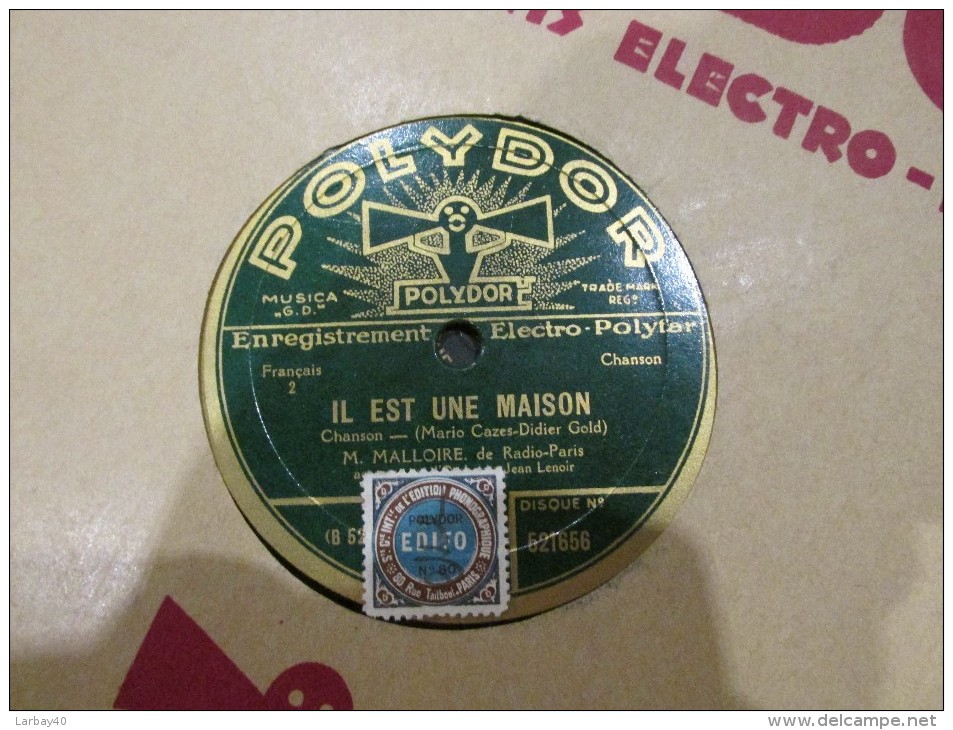 78 Tours - POLYDOR 521656 -   - MALLOIRE - PETITE FUMEE - IL EST UNE MAISON - 78 T - Grammofoonplaten