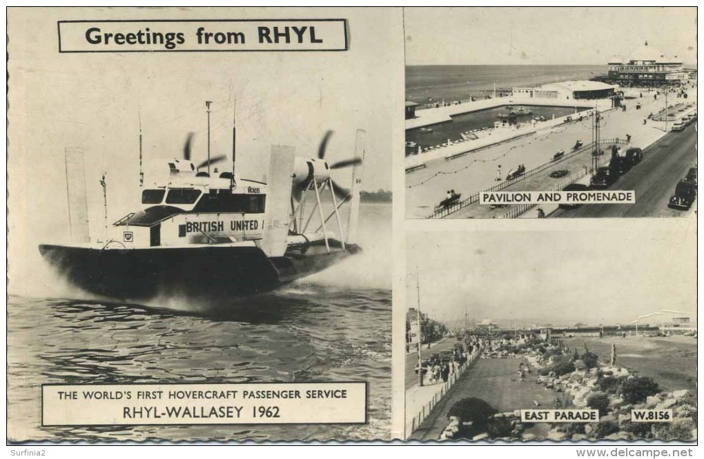 CLWYD - RHYL - 1962 WORLD'S FIRST HOVERCRAFT PASSENGER SERVICE RP Clw122 - Flintshire