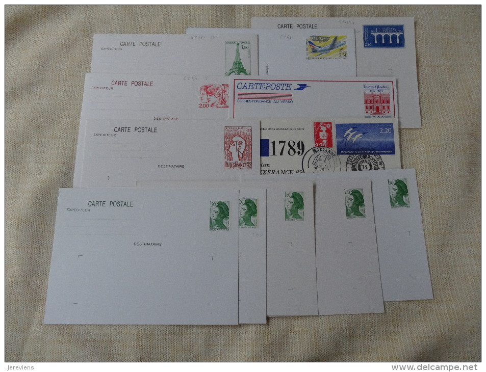 Lot De 12 Entiers Postaux Annees 1990 - Konvolute: Ganzsachen & PAP