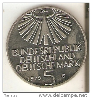 MONEDA DE ALEMANIA DE 5 MARK DEL AÑO 1979 LETRA G (COIN) - 5 Mark