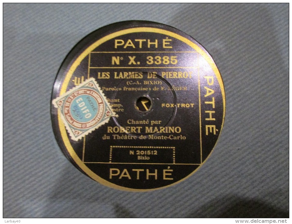 78 Tours SOIR DE CARNAVAL / LES LARMES DE PIERROT  - Robert Marino - 78 Rpm - Schellackplatten