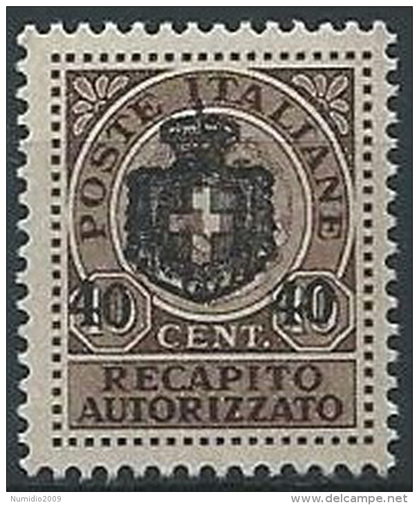 1945 LUOGOTENENZA RECAPITO AUTORIZZATO 40 SU 10 CENT MNH ** - ED1052 - Autorisierter Privatdienst