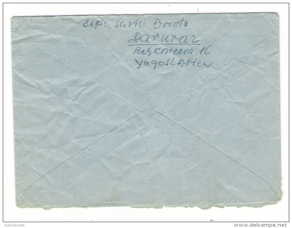 YOUGOSLAVIE  /  LETTRE   AVEC  BEAUX  TIMBRES  ( Cachet  " PHOTO OPERA  +  DARUVAR " En  1950 ) - Cartas & Documentos