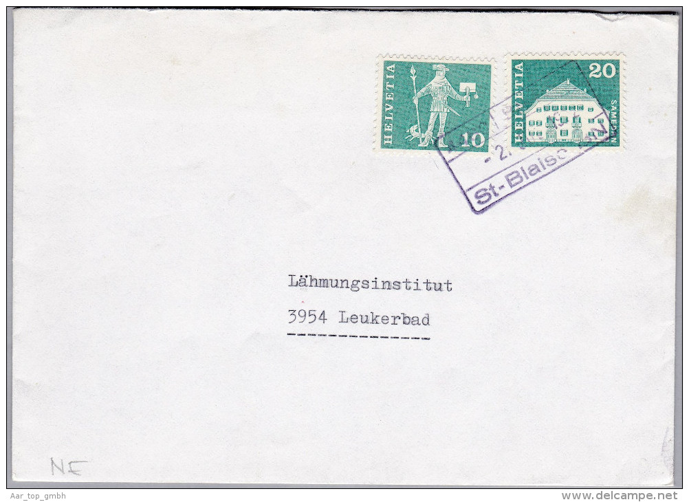 Heimat CH NE ST BLAISE 1972-07-02 Bahnstation Stempel Auf Brief - Chemins De Fer