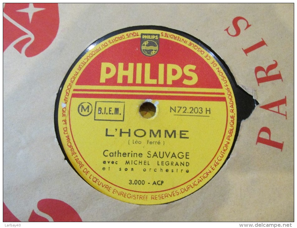 78 Tours Catherine Sauvage Johny  Tu N Es Pas Un Ange - L Homme - Philips N72203h - 78 Rpm - Schellackplatten