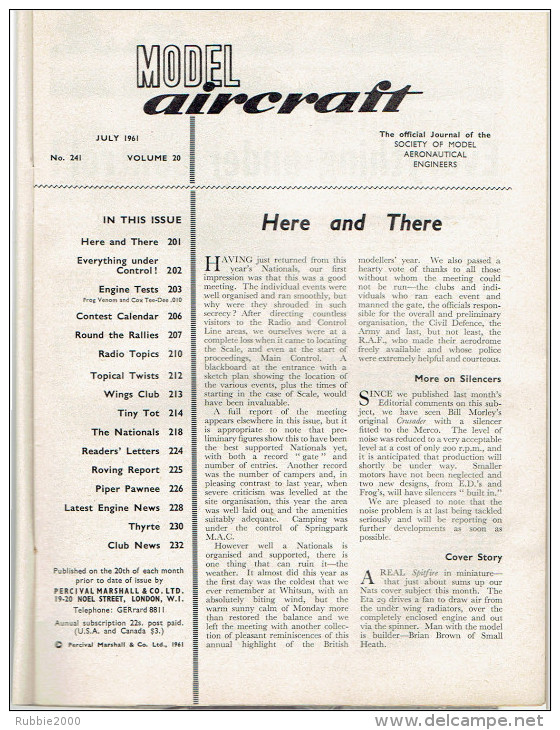 MODEL AIRCRAFT JULY 1961 - Gran Bretaña