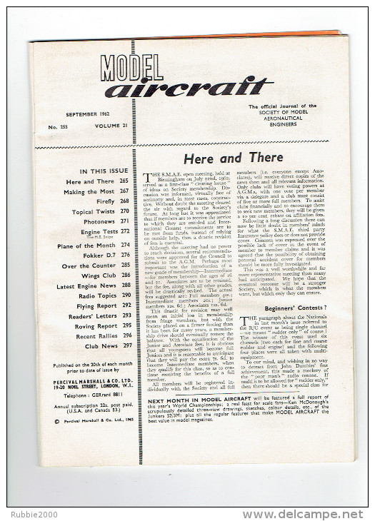 MODEL AIRCRAFT SEPTEMBER 1962 - Grossbritannien