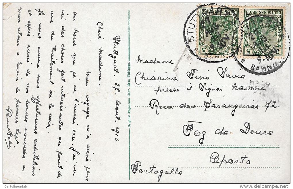 [DC5931] CARTOLINA - GERMANIA - SCHLOSS LICHTENSTEIN - Viaggiata 1913 - Original Old Postcard - Lichtenstein