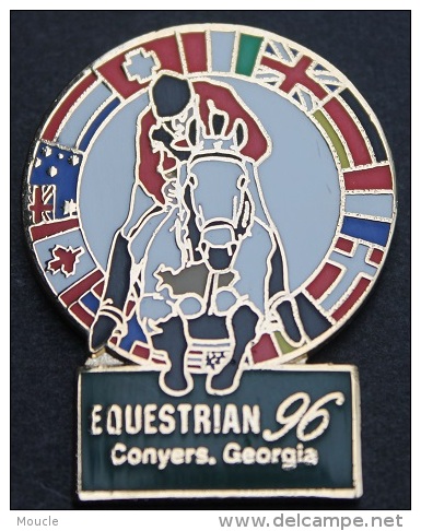 JEUX OLYMPIQUES ATLANTA 96 - HIPPISME - CHEVAL - CAVALIER - EQUESTRIAN CONYERS, GEORGIA - DRAPEAU PAYS -  (12) - Olympic Games