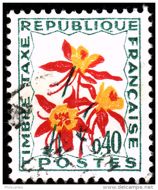 TAXE   N°  100  -    Fleurs  Des Champs   Ancolie - 1960-.... Used